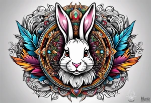 wonderland  dead 
rabbit mandalas feather tattoo idea