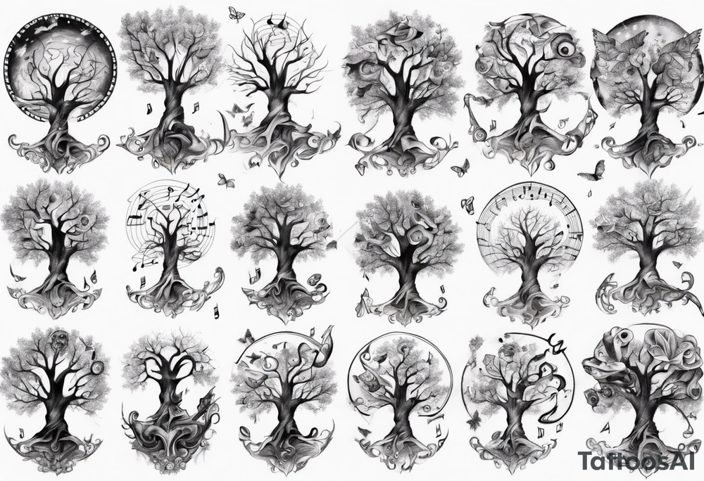 music tree tattoo idea