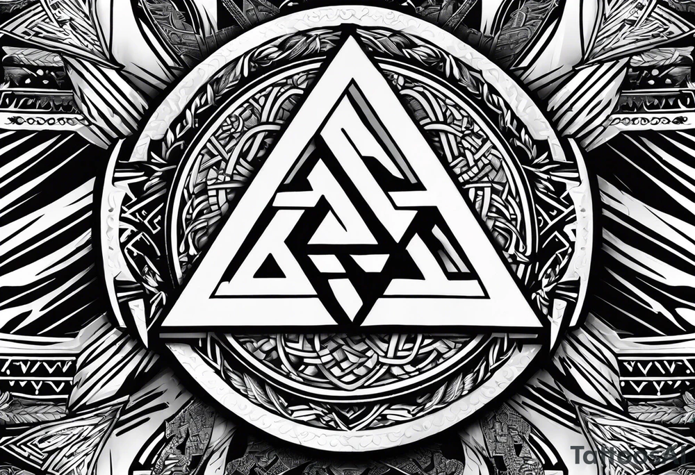 Valhalla  round 
shield axe sword valknut tattoo idea