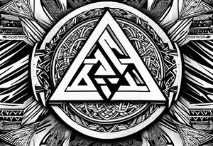 Valhalla  round 
shield axe sword valknut tattoo idea