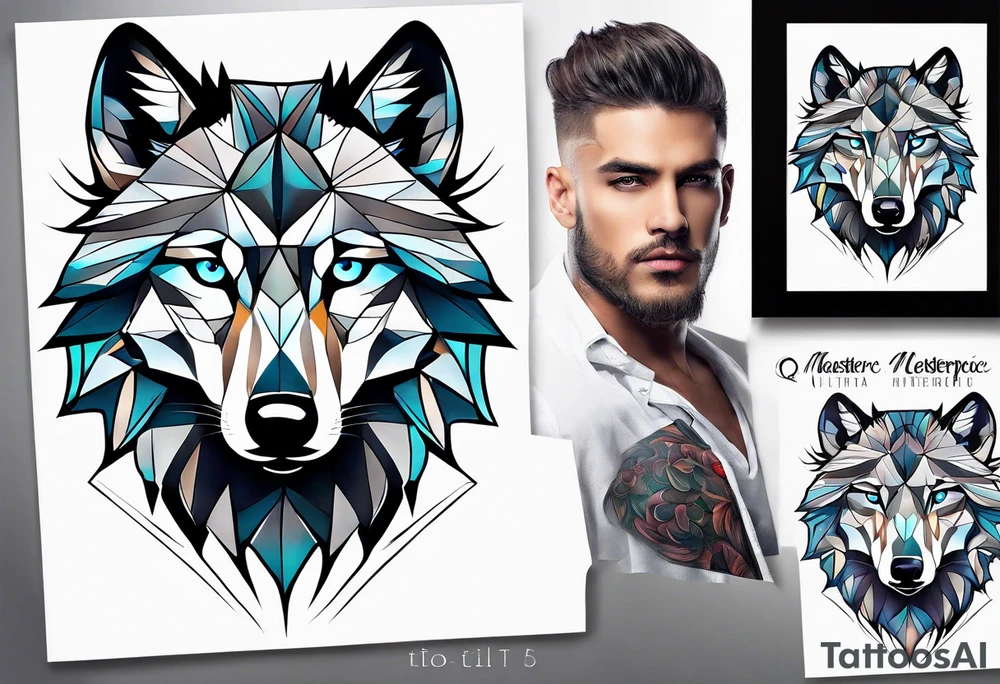 strong wolf gentle eyes tattoo idea