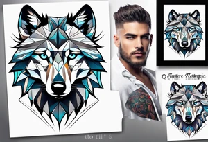strong wolf gentle eyes tattoo idea