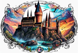 HARRY POTTER WORLD BASED SLEEVE tattoo idea