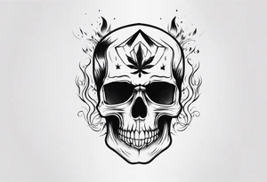 skull with smoke on top tattoo idea