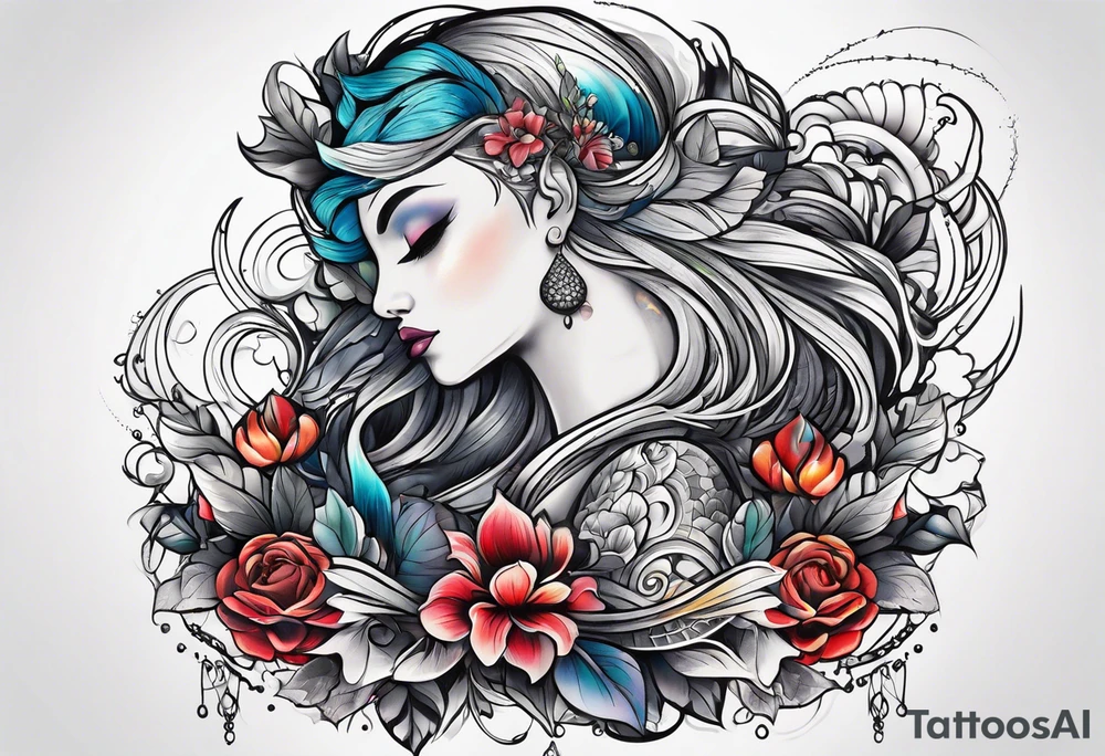 Half sleeve upper arm tattoo idea