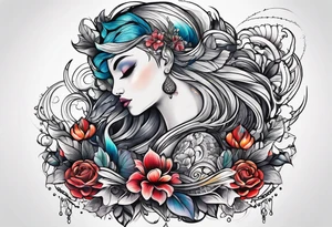 Half sleeve upper arm tattoo idea