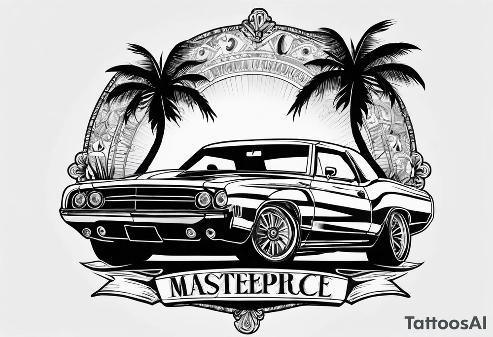 ROULETTE casino card games dice sun palm tree tattoo idea