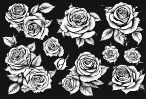 Newborn name clock rose tattoo idea