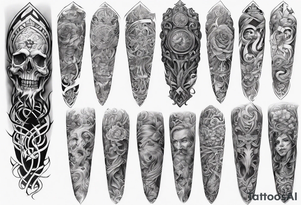 full arm sleeve irish tattoo tattoo idea