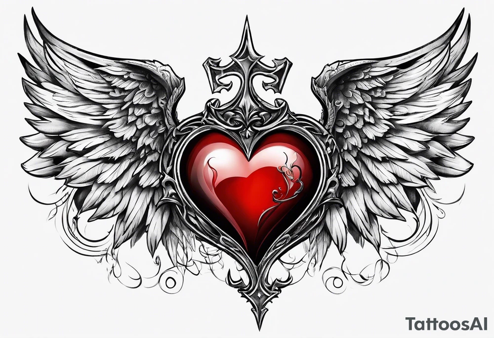 angelish devil heart/wings tattoo idea