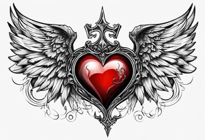 angelish devil heart/wings tattoo idea