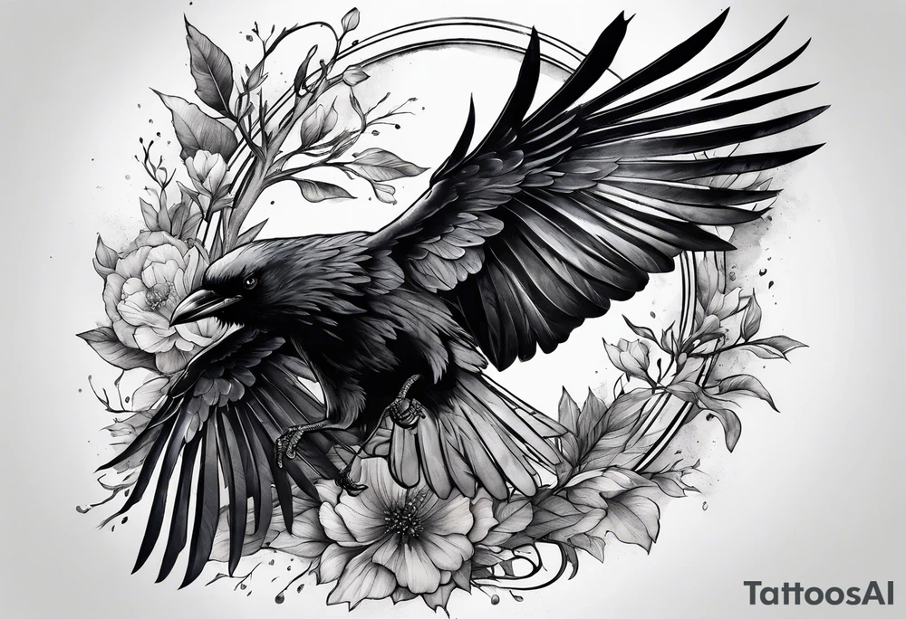 flying crows tattoo idea