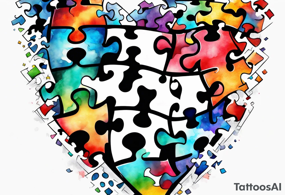 Autism puzzle piece tattoo idea