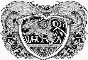 Valhalla sword shield dragon tattoo idea