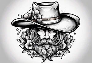 Mushroom wearing a cowboy hat tattoo idea