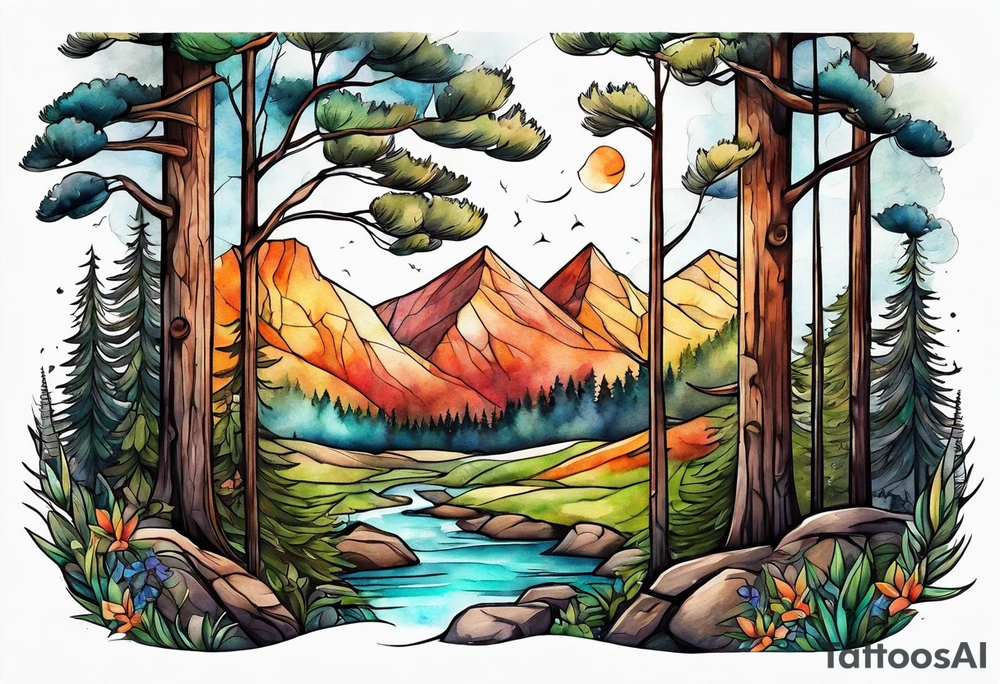 Woods nature tattoo idea