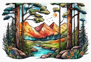 Woods nature tattoo idea