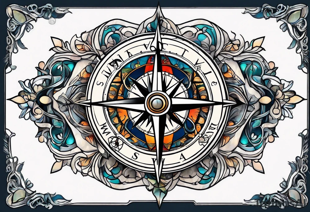 Sea compass tattoo idea