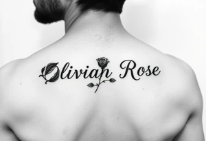 The name Oliviah Rose written as the rose stem spelt as the name
Girl tattoo tattoo idea