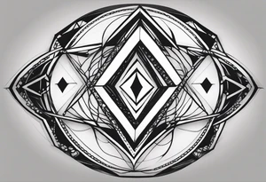 Simplistic symbol large delta inside a circle made from chain tattoo idea