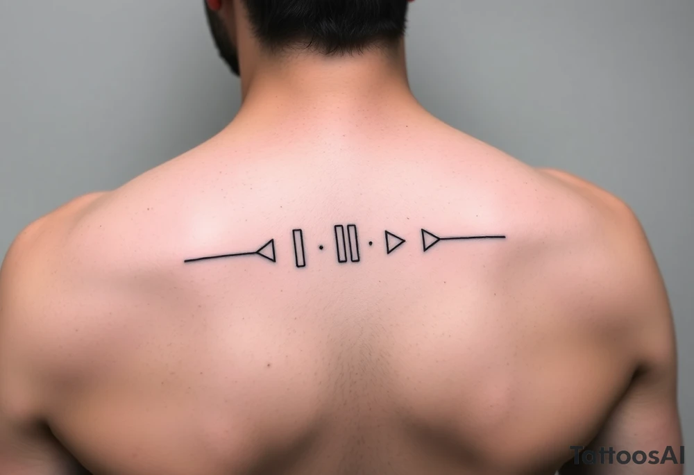 Abstract Line tattoo of pause, play, rewind, & stop with mental and spiritual awareness small and feminine tattoo idea