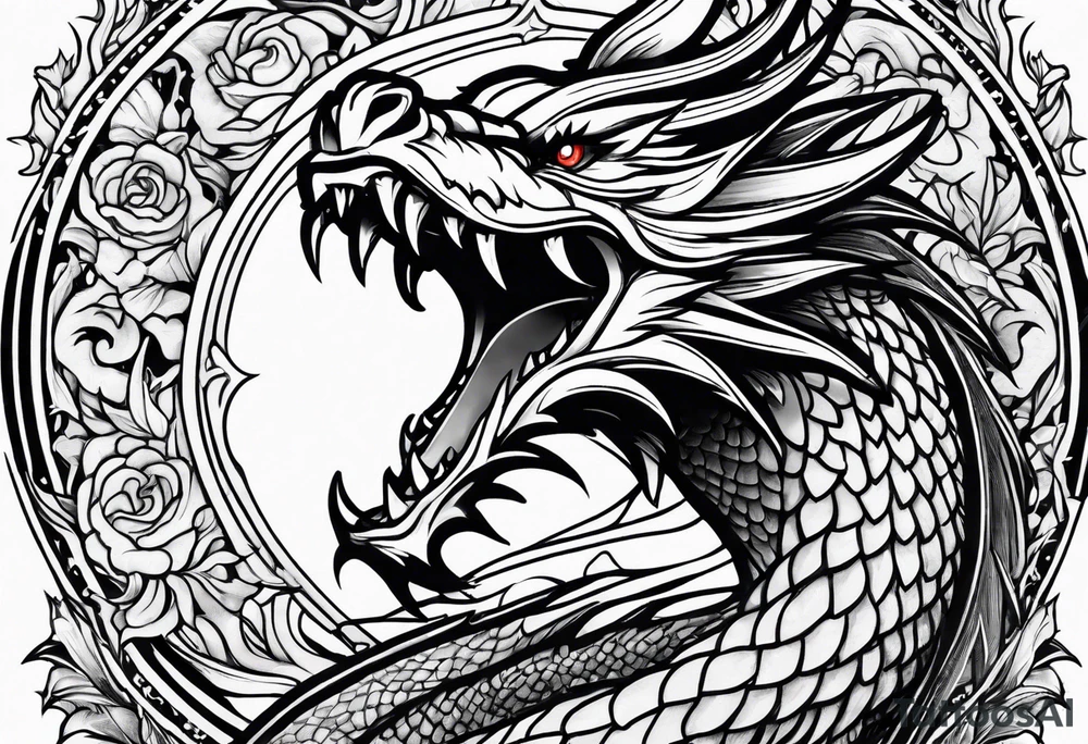 roaring dragons tattoo idea