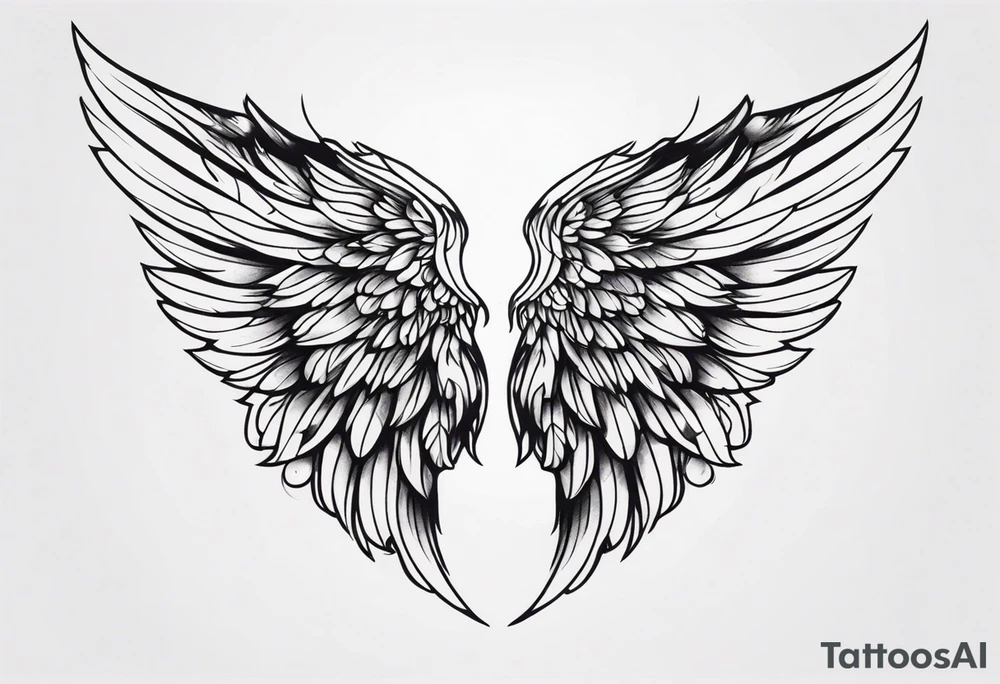 Dark half angel wing tattoo idea