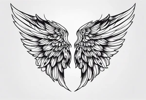 Dark half angel wing tattoo idea