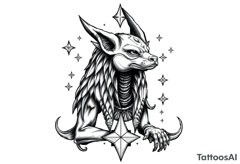 anubis,stars tattoo idea