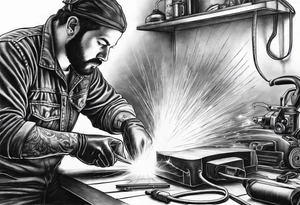 Welding,sparks,power tools tattoo idea