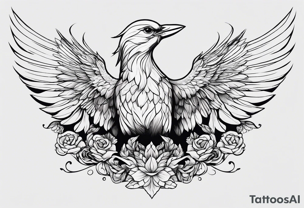 birds with wings flaired on my ribs tattoo idea