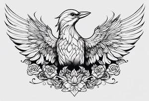 birds with wings flaired on my ribs tattoo idea