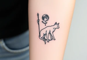 Goddess artemis with cat instead of wolf tattoo idea