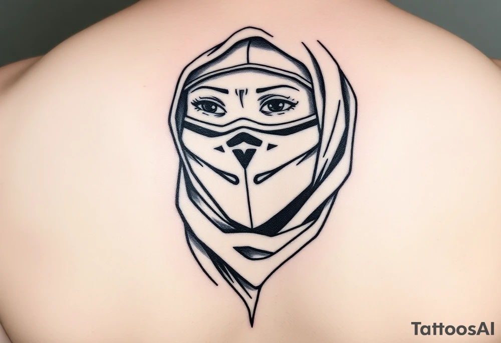 girl in a balaclava tattoo idea