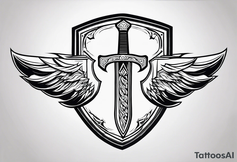 Valhalla sword shield lightning tattoo idea