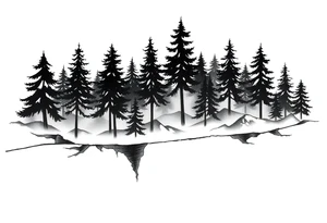 Coniferouse forest silhouette around the forearm a tattoo tattoo idea
