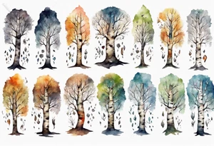 a birch tree shaped like a human tattoo idea