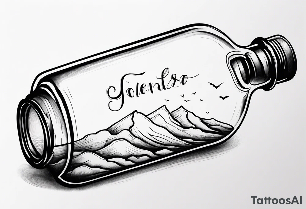 letter in the bottle tattoo idea