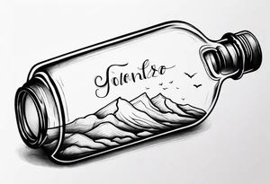 letter in the bottle tattoo idea