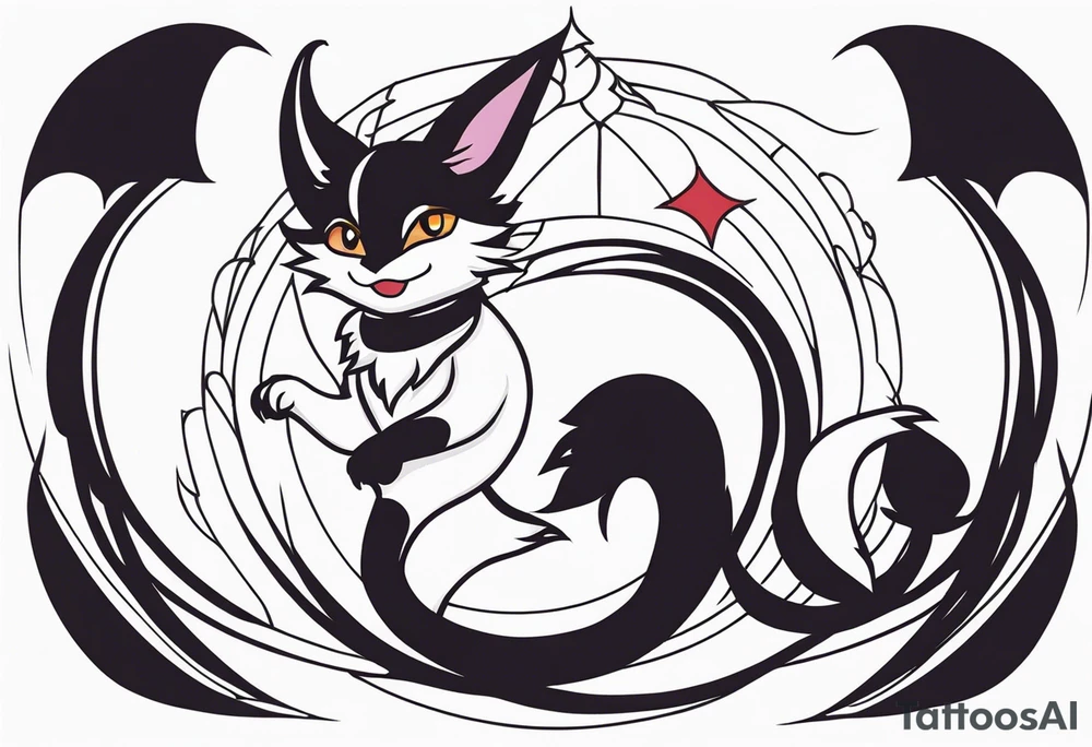 A fairy with a tail inspired by the Fairy Tail anime guild logo tattoo idea