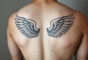 lisa outline with wings tattoo idea