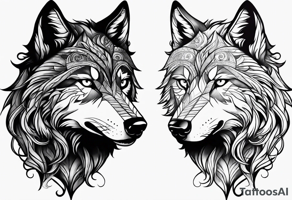 Pretty wolve tattoo idea