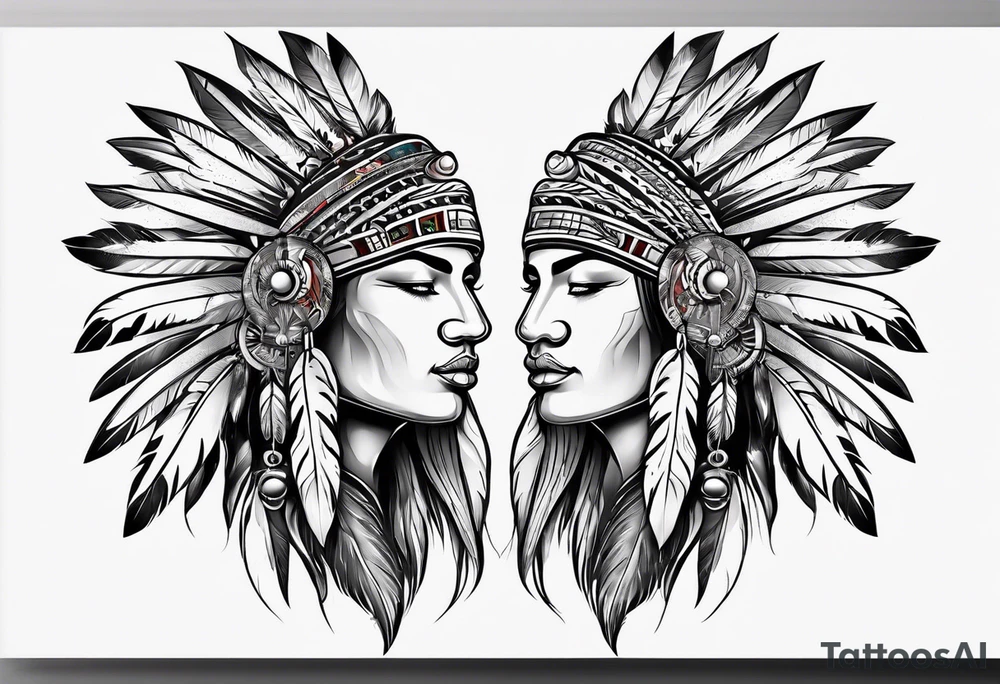 white natives couples tattoo tattoo idea