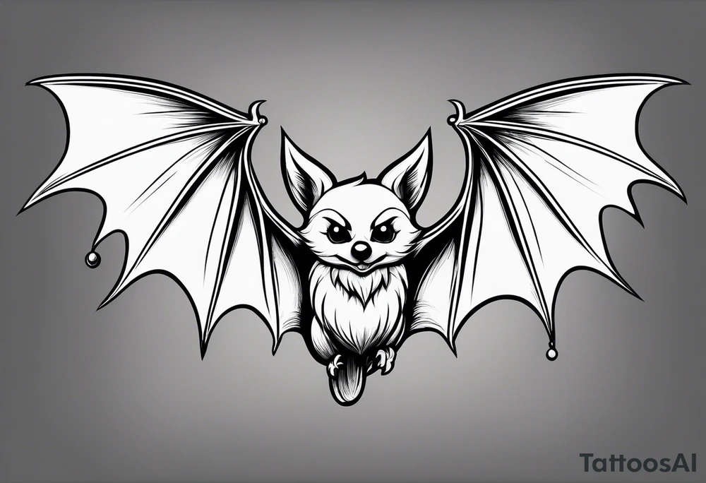 Flying bat tattoo idea