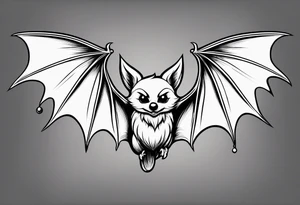Flying bat tattoo idea
