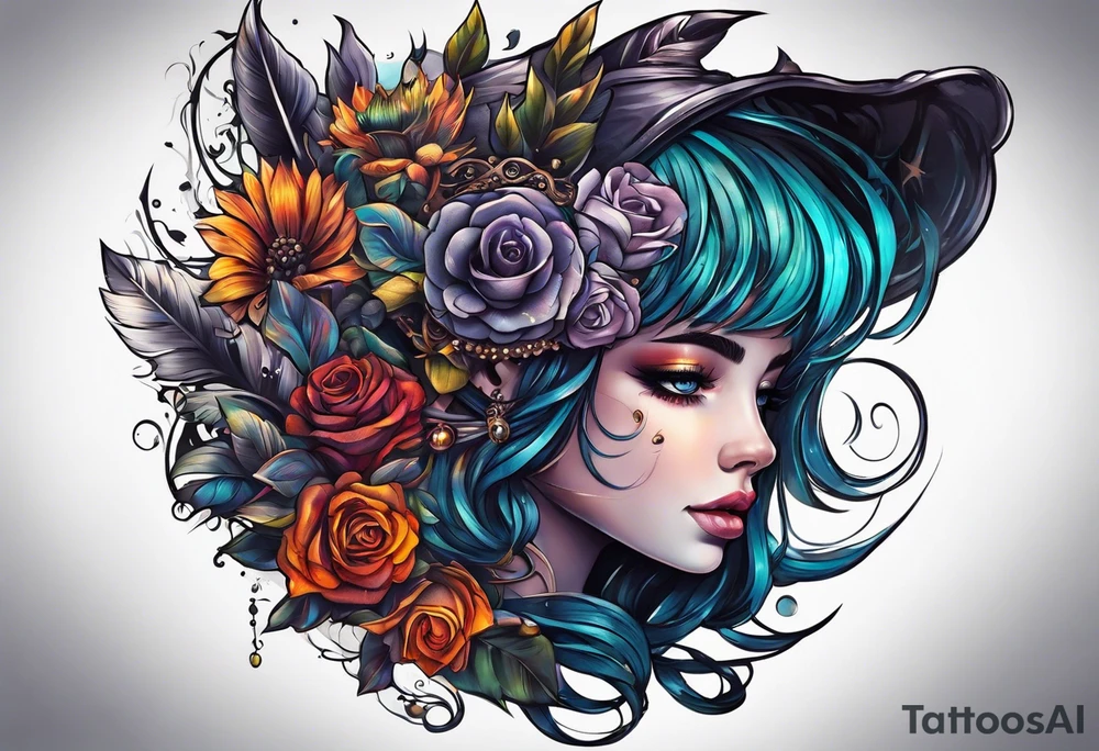 crowded liminal space full of outstanding happenings tattoo idea