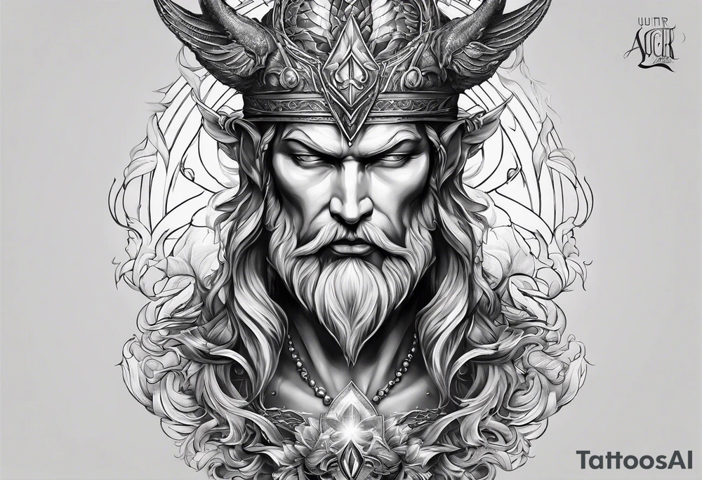 Lucifer com asas de morcego tattoo idea