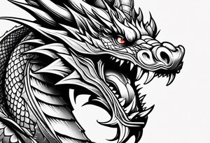 Dragon face tattoo idea