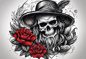 black and red rainy day tattoo idea