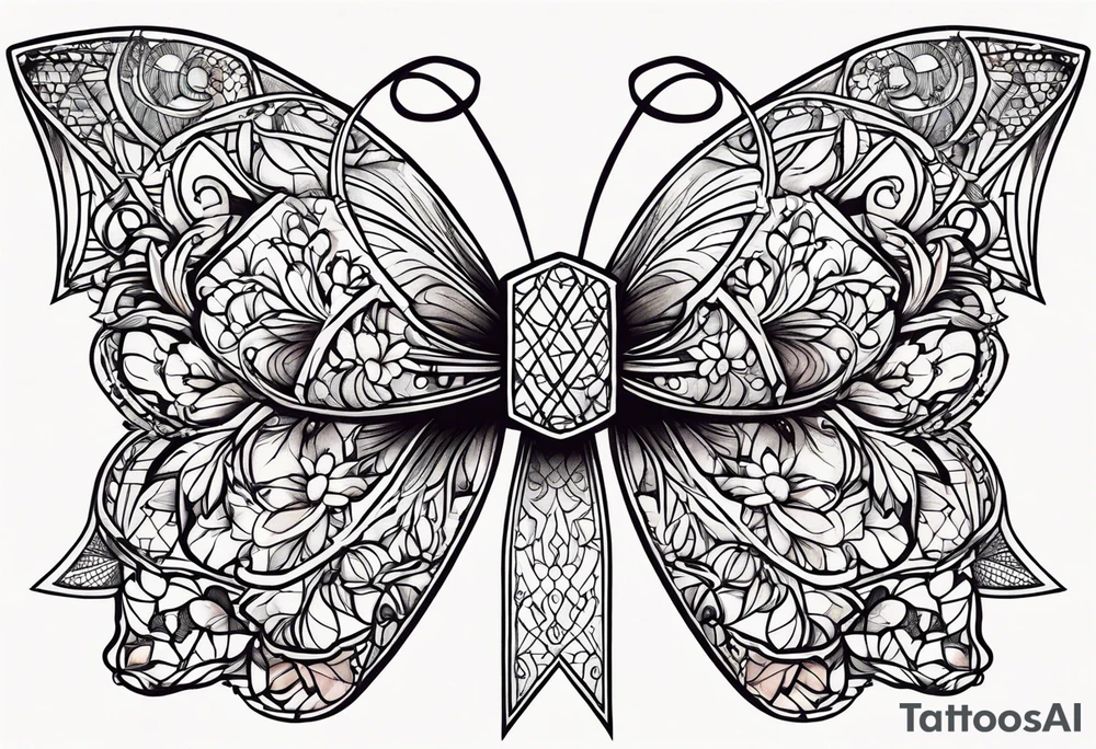 Lace bows tattoo idea